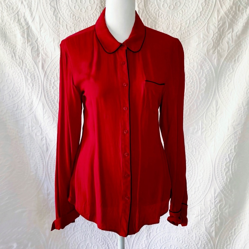 Vintage Brooks Brothers Red Long Sleeve Blouse